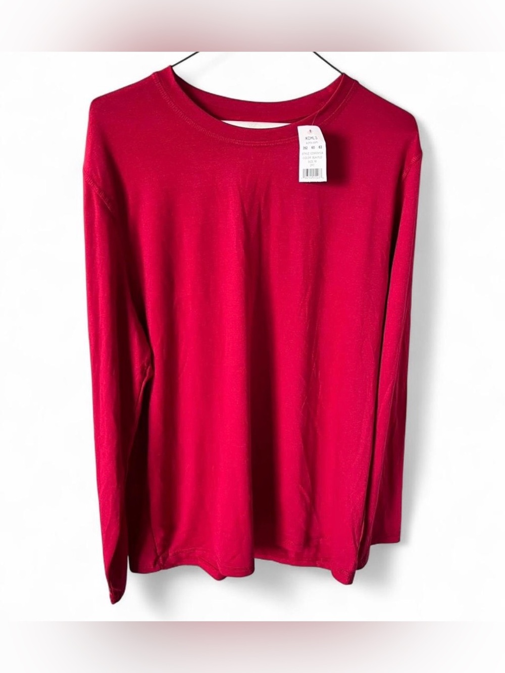 Cuddl Duds Women’s Crewneck Long-Sleeve Shirt in Bright Red